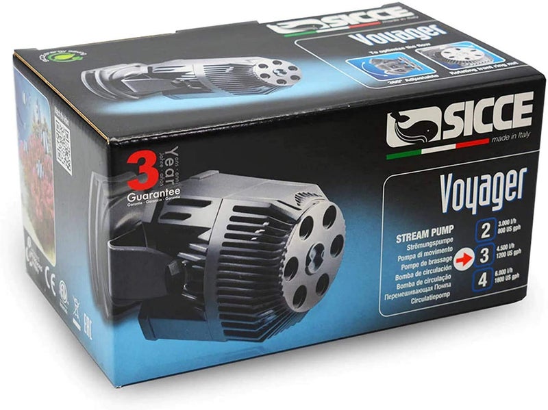 SICCE Voyager 3 Wave Maker Flow Pump 1200 GPH | 360Â°Adjustable Quiet Submersible Magnetic Powerhead for Saltwater & Freshwater Tanks, Quiet Aquarium Water Circulation Pump 25 to 125 Gallons - Image 3